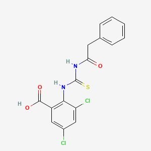 3,5-Dichloro-2-[[[(phenylacetyl)amino]thioxomethyl]amino]-benzoic acid