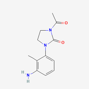 molecular formula C12H15N3O2 B1381153 1-Acetyl-3-(3-amino-2-methylphenyl)imidazolidin-2-one CAS No. 1803606-36-1