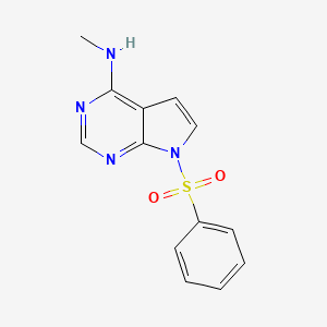molecular formula C13H12N4O2S B1381155 7-(benzenesulfonyl)-N-methyl-7H-pyrrolo[2,3-d]pyrimidin-4-amine CAS No. 1630906-56-7