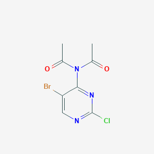 molecular formula C8H7BrClN3O2 B1381157 N-acetyl-N-(5-bromo-2-chloropyrimidin-4-yl)acetamide CAS No. 1630906-79-4