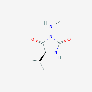 molecular formula C7H13N3O2 B13811572 (S)-5-Isopropyl-3-(methylamino)imidazolidine-2,4-dione 