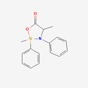 molecular formula C16H17NO2Si B13811627 2,4-Dimethyl-2,3-diphenyl-1,3,2-oxazasilolidin-5-one CAS No. 21648-70-4