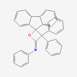 molecular formula C33H23NO B13811640 Aniline, N-(3',3'-diphenylspiro[fluorene-9,2'-oxetan]-4'-ylidene)- 