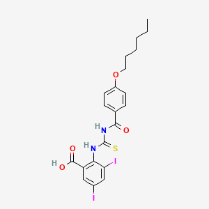 molecular formula C21H22I2N2O4S B13811662 2-[(4-Hexoxybenzoyl)carbamothioylamino]-3,5-diiodobenzoic acid 