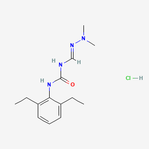 molecular formula C14H23ClN4O B13811698 Urea, 1-dimethylamidino-3-(2,6-diethylphenyl)-, hydrochloride CAS No. 65009-07-6