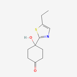 molecular formula C11H15NO2S B13811748 4-(5-Ethyl-1,3-thiazol-2-yl)-4-hydroxycyclohexan-1-one 