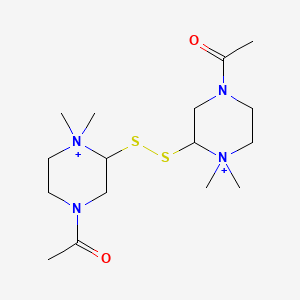 1-[3-[(4-acetyl-1,1-dimethylpiperazin-1-ium-2-yl)disulfanyl]-4,4-dimethylpiperazin-4-ium-1-yl]ethanone