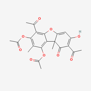 1,3(2H,9bH)-dibenzofurandione, 6-acetyl-7,9-bis(acetyloxy)-2-(1-hydroxyethylidene)-8,9b-dimethyl-