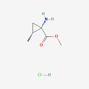 molecular formula C6H12ClNO2 B13811794 Cyclopropanecarboxylic acid,1-amino-2-methyl-,methyl ester,hydrochloride,trans-(9ci) 