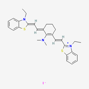 2-[(E)-2-(2-(Dimethylamino)-3-((E)-2-[3-ethyl-1,3-benzothiazol-2(3H)-ylidene]ethylidene)-1-cyclohexen-1-YL)ethenyl]-3-ethyl-1,3-benzothiazol-3-ium iodide