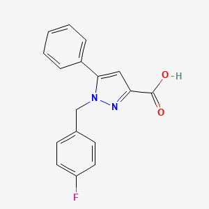 B1381193 1-(4-Fluorobenzyl)-5-phenyl-1H-pyrazole-3-carboxylic acid CAS No. 1020240-00-9