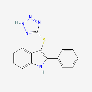 1H-Indole, 2-phenyl-3-(1H-tetrazol-5-ylthio)-