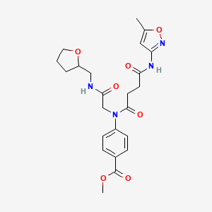 molecular formula C23H28N4O7 B13811955 4-([3-(5-Methyl-isoxazol-3-ylcarbamoyl)-propionyl]-{[(tetrahydro-furan-2-ylmethyl)-carbamoyl]-methyl}-amino)-benzoic acid methyl ester 