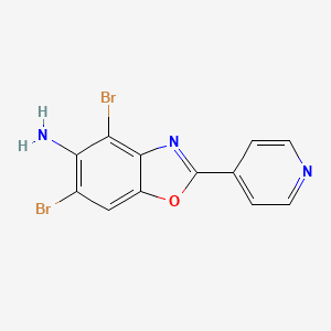 molecular formula C12H7Br2N3O B13811975 4,6-dibromo-2-pyridin-4-yl-1,3-benzoxazol-5-amine 