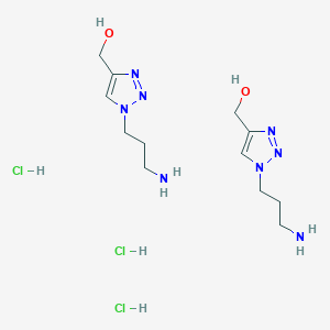 B1381201 (1-(3-aminopropyl)-1H-1,2,3-triazol-4-yl)methanol sesquihydrochloride CAS No. 1820673-62-8