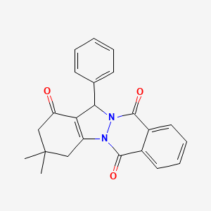 molecular formula C23H20N2O3 B13812145 3,3-Dimethyl-13-phenyl-2,3,4,13-tetrahydro-indazolo[1,2-b]phthalazine-1,6,11-trione CAS No. 1017238-93-5