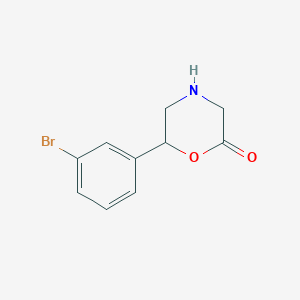 molecular formula C10H10BrNO2 B1381226 6-(3-溴苯基)吗啉-2-酮 CAS No. 1823895-44-8