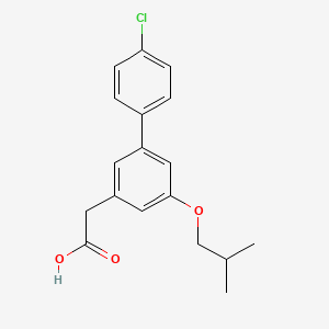 molecular formula C18H19ClO3 B13812348 3-Biphenylacetic acid, 4'-chloro-5-isobutoxy- CAS No. 61888-63-9