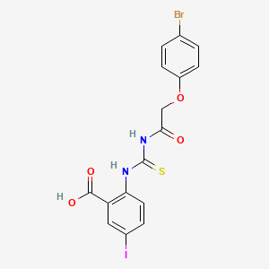 2-[[2-(4-Bromophenoxy)acetyl]carbamothioylamino]-5-iodobenzoic acid