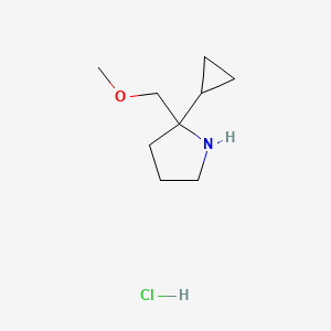 molecular formula C9H18ClNO B1381243 2-Cyclopropyl-2-(methoxymethyl)pyrrolidine hydrochloride CAS No. 1803590-97-7