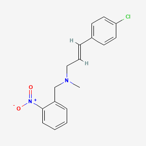 molecular formula C17H17ClN2O2 B13812438 Benzenemethanamine,N-[3-(4-chlorophenyl)-2-propen-1-yl]-N-methyl-2-nitro- 