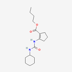 molecular formula C17H28N2O3 B13812496 Butyl 2-[(cyclohexylcarbamoyl)amino]cyclopent-1-ene-1-carboxylate CAS No. 54010-15-0