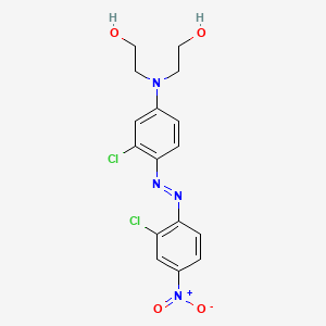 molecular formula C16H16Cl2N4O4 B13812509 Ethanol, 2,2'-[[3-chloro-4-[(2-chloro-4-nitrophenyl)azo]phenyl]imino]bis- CAS No. 58104-46-4