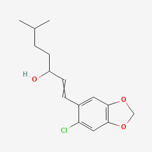 molecular formula C15H19ClO3 B13812682 1-(2-Chloro-4,5-methylenedioxyphenyl)-6-methyl-1-hepten-3-ol 