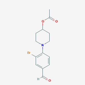 molecular formula C14H16BrNO3 B1381274 1-(2-Bromo-4-formylphenyl)piperidin-4-yl acetate CAS No. 1704073-23-3