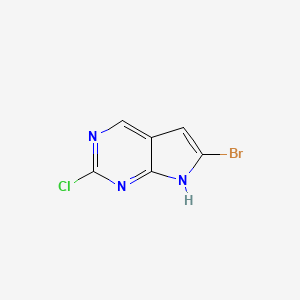 molecular formula C6H3BrClN3 B1381277 6-Bromo-2-chloro-7H-pyrrolo[2,3-d]pyrimidine CAS No. 1638763-34-4
