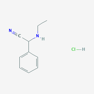 molecular formula C10H13ClN2 B1381278 2-(乙基氨基)-2-苯乙腈盐酸盐 CAS No. 1440535-38-5