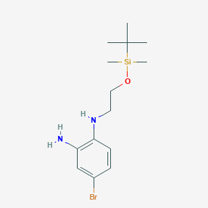 molecular formula C14H25BrN2OSi B1381289 4-溴-N1-(2-((叔丁基二甲基甲硅烷基)氧基)乙基)苯-1,2-二胺 CAS No. 1704067-42-4
