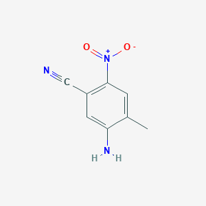 molecular formula C8H7N3O2 B1381292 5-氨基-4-甲基-2-硝基苯甲腈 CAS No. 1803596-76-0