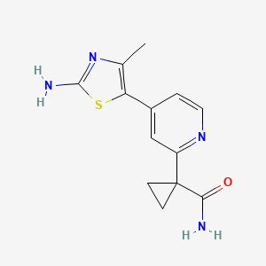 molecular formula C13H14N4OS B1381296 1-(4-(2-氨基-4-甲基噻唑-5-基)吡啶-2-基)环丙烷甲酰胺 CAS No. 1395492-51-9