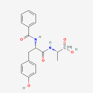 molecular formula C19H20N2O5 B1381301 苯甲酰-L-酪氨酰-(1-13C)丙氨酸 CAS No. 851429-73-7