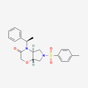 molecular formula C21H24N2O4S B1381306 (4aS,7aS)-4-((R)-1-苯乙基)-6-甲苯磺酰基六氢吡咯并[3,4-b][1,4]恶嗪-3(2H)-酮 CAS No. 1159908-20-9