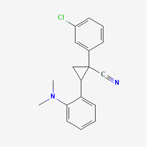 1-(3-Chlorophenyl)-2-[2-(dimethylamino)phenyl]cyclopropane-1-carbonitrile