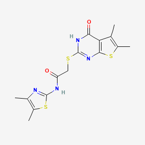 2-[(5,6-dimethyl-4-oxo-3H-thieno[2,3-d]pyrimidin-2-yl)sulfanyl]-N-(4,5-dimethyl-1,3-thiazol-2-yl)acetamide