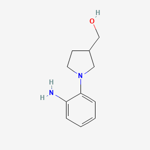 molecular formula C11H16N2O B1381325 (1-(2-Aminophenyl)pyrrolidin-3-yl)methanol CAS No. 1378860-45-7