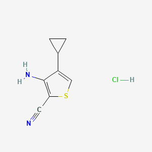 molecular formula C8H9ClN2S B1381327 3-氨基-4-环丙基噻吩-2-腈盐酸盐 CAS No. 1603054-97-2