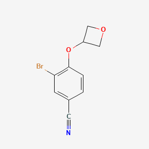 molecular formula C10H8BrNO2 B1381330 3-溴-4-(氧杂环丁-3-氧基)-苯甲腈 CAS No. 1597102-67-4