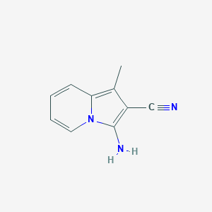 molecular formula C10H9N3 B1381332 3-氨基-1-甲基吲哚并嗪-2-腈 CAS No. 1284237-37-1