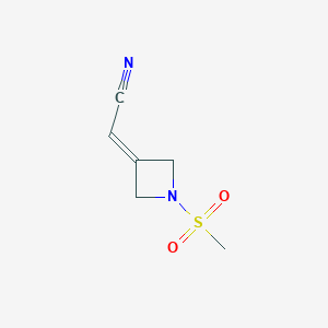 molecular formula C6H8N2O2S B1381341 2-(1-Methanesulfonylazetidin-3-ylidene)acetonitrile CAS No. 1638759-68-8