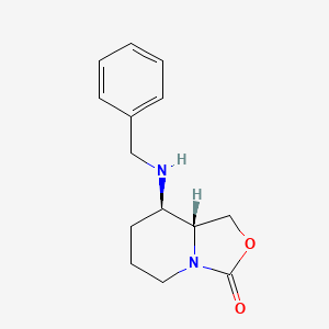 molecular formula C14H18N2O2 B1381342 (8R,8AR)-8-(benzylamino)tetrahydro-1H-oxazolo[3,4-a]pyridin-3(5H)-one CAS No. 1434141-96-4
