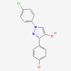 molecular formula C15H10BrClN2O B1381345 3-(4-Bromophenyl)-1-(4-chlorophenyl)-1H-pyrazol-4-ol CAS No. 1202029-94-4