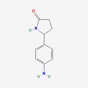 molecular formula C10H12N2O B1381347 5-(4-氨基苯基)吡咯烷-2-酮 CAS No. 858234-86-3