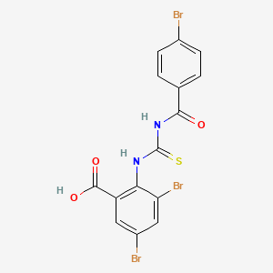 3,5-Dibromo-2-[[[(4-bromobenzoyl)amino]thioxomethyl]amino]-benzoic acid