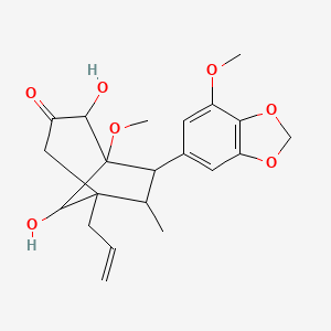 4,8-Dihydroxy-5-methoxy-6-(7-methoxy-1,3-benzodioxol-5-yl)-7-methyl-1-prop-2-enylbicyclo[3.2.1]octan-3-one