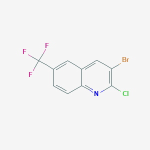 molecular formula C10H4BrClF3N B1381353 3-Bromo-2-chloro-6-(trifluoromethyl)quinoline CAS No. 1447949-06-5