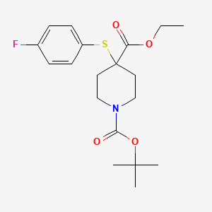 molecular formula C19H26FNO4S B13813568 1-tert-Butyl-4-ethyl 4-(4-fluorophenylthio)piperidine-1,4-dicarboxylate 